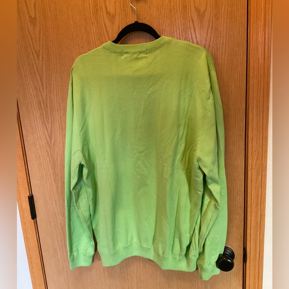 NWT $80 Pebble Beach Sweater v-neck lime green GOLF men’s XL SOFT PIMA COTTON - Picture 12 of 13